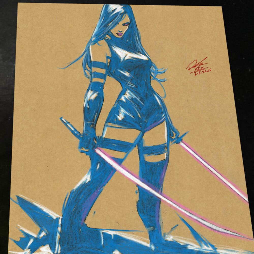 Psylocke Art Print Signed 8.5x11 | Art by Keyeske